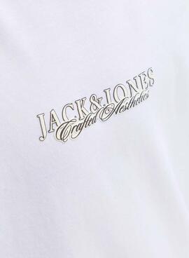 Camiseta Jack and Jones Bleecker blanco para niño