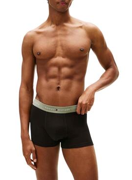 Pack 3 calzoncillos Tommy Hilfiger Trunk cintura con logo negro para hombre