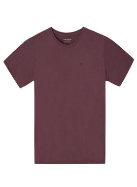 Camiseta Silbon minilogo granate para hombre