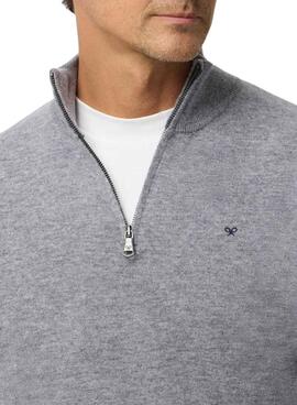 Jersey Silbon media cremallera gris para hombre