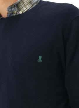 Jersey El Pulpo cuello redondo mezcla marino para hombre