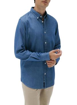 Camisa El Pulpo casual denim stone azul medio para hombre