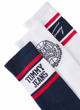 Pack 3 pares de calcetines Tommy Jeans multicolor para mujer y hombre