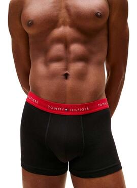 Pack de 3 calzoncillos Tommy Hilfiger Trunk Signature negro para hombre