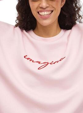 Sudadera Vila Visiffi rosa para mujer