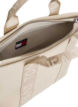 Bolso Tommy Jeans Daily Elevated Mini beige para mujer