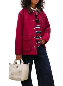 Bolso Tommy Jeans Daily Elevated Mini beige para mujer