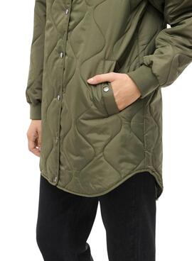 Abrigo acolchado Vila Vitate verde para mujer