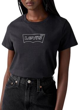 Camiseta Levis Batwing negro para mujer