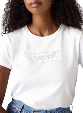 Camiseta Levis Batwing blanco para mujer