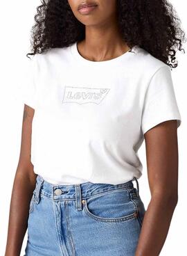 Camiseta Levis Batwing blanco para mujer