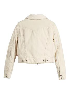 Chaqueta Levis Retro Sherpa Zip Trucker beige para mujer