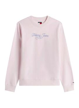 Sudadera Tommy Jeans Signature rosa para mujer
