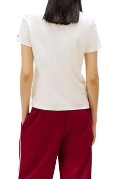 Camiseta Tommy Jeans Essential Logo blanco para mujer