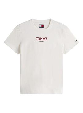 Camiseta Tommy Jeans Essential Logo blanco para mujer