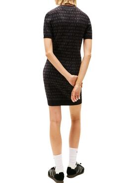 Vestido Tommy Jeans Spellout negro para mujer