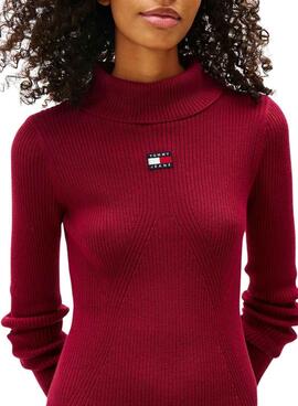 Vestido Tommy Jeans maxi granate para mujer