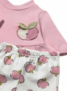 Chándal de dos piezas Mayoral manzanas rosa para bebé