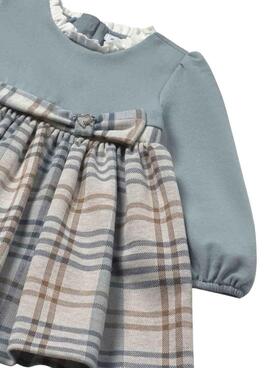 Vestido Mayoral cuadros combinado azul para bebé