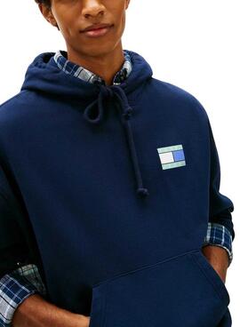 Sudadera Tommy Jeans 90S azul marino para hombre