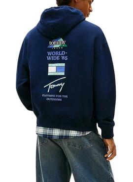 Sudadera Tommy Jeans 90S azul marino para hombre