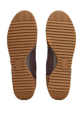 Zapatillas Tommy Jeans Retro Runner marrón para hombre