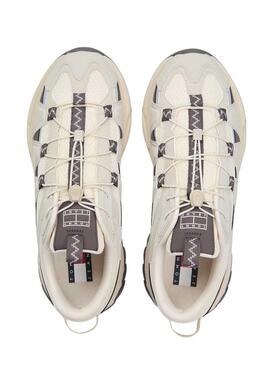 Zapatillas Tommy Jeans Outdoor runner beige y gris para hombre