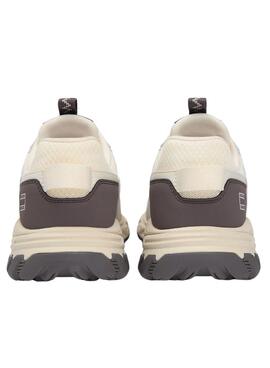 Zapatillas Tommy Jeans Outdoor runner beige y gris para hombre