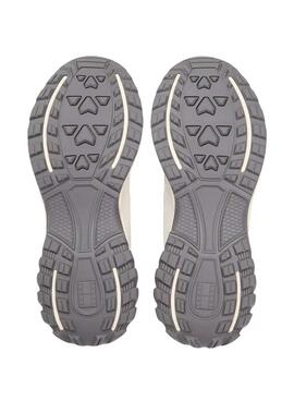 Zapatillas Tommy Jeans Outdoor runner beige y gris para hombre