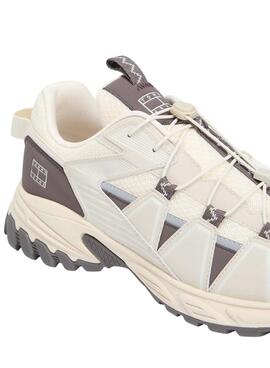 Zapatillas Tommy Jeans Outdoor runner beige y gris para hombre