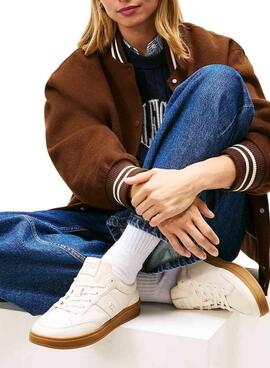 Zapatillas Tommy Hilfiger The Heritage Court beige para mujer