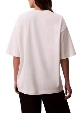 Camiseta Calvin Klein Jeans Sequin blanco para mujer