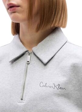 Sudadera Calvin Klein Jeans Polo gris para mujer