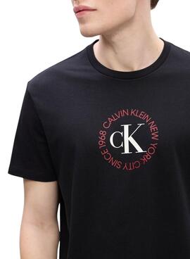 Camiseta Calvin Klein Jeans Word Circle negro para hombre