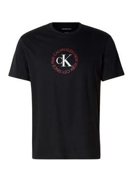Camiseta Calvin Klein Jeans Word Circle negro para hombre
