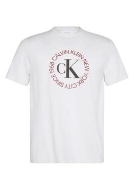 Camiseta Calvin Klein Jeans Word Circle blanco para hombre
