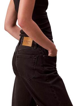 Pantalón vaquero Calvin Klein Jeans Essential Straight negro para mujer
