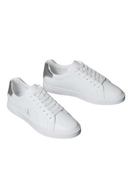 Zapatillas Calvin Klein Jeans Pro Cups blanco y plateado para mujer
