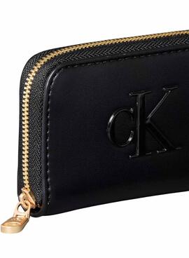 Cartera Calvin Klein Jeans Bold Ck negro para mujer