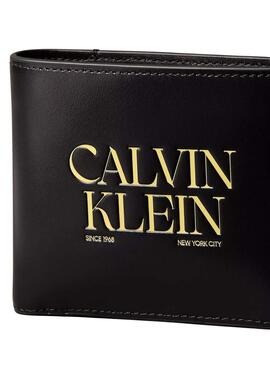 Cartera Calvin Klein Jeans Billfold negro y amarillo para hombre