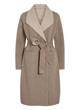 Abrigo Vila Juice beige para mujer