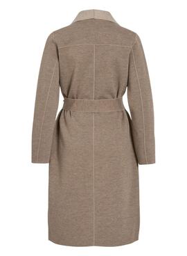 Abrigo Vila Juice beige para mujer