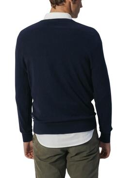 Jersey El Pulpo básico cuello pico azul marino para hombre