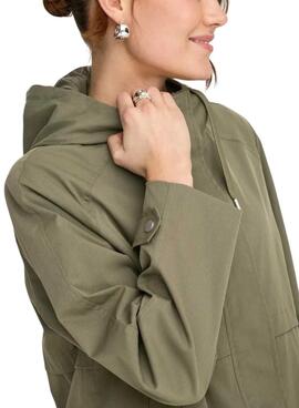 Parka Only Orchid verde para mujer