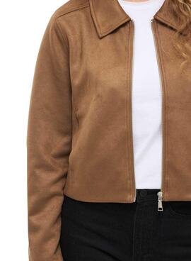 Chaqueta antelina Vila Moody marrón para mujer