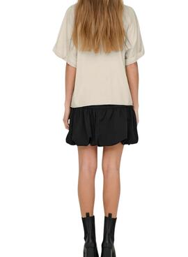 Camiseta Only Lucy crema para mujer
