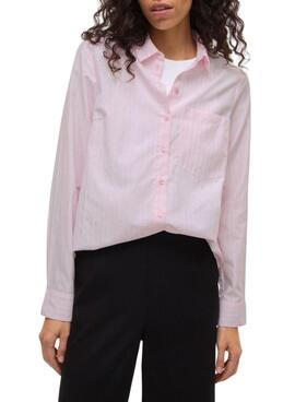 Camisa Vila Darma rosa rayas para mujer