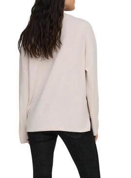 Jersey Only Loyal Amalio beige crema para mujer