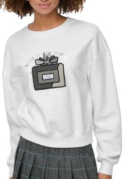 Sudadera Only Emily Perfum blanco para mujer