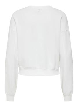 Sudadera Only Emily Perfum blanco para mujer